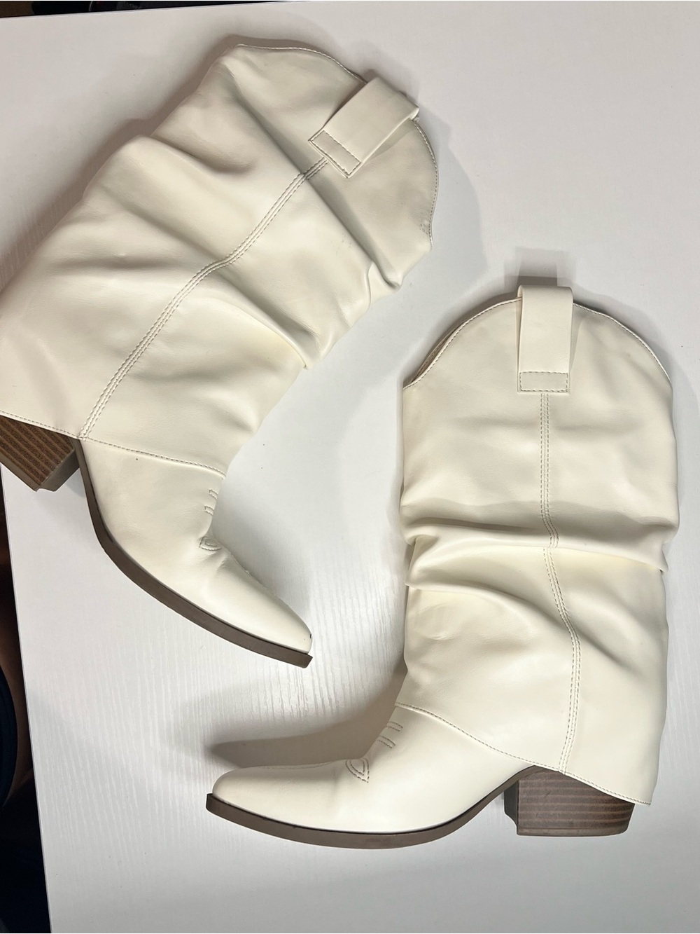 Indigo Rd Off-White Western Cowboy Boots 6.5M Mid-Calf - Picture 3 of 8